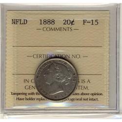NFLD 1888 20¢ ICCS F-15