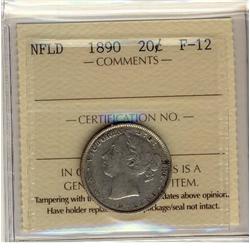 NFLD 1890 20¢ ICCS F-12