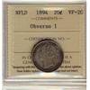 Image 1 : NFLD 1894 20¢ Obv 1 ICCS VF-20