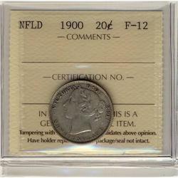 NFLD 1900 20¢ ICCS F-12