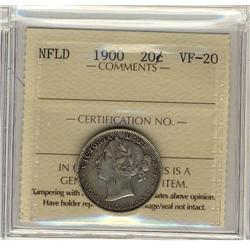 NFLD 1900 20¢ ICCS VF-20