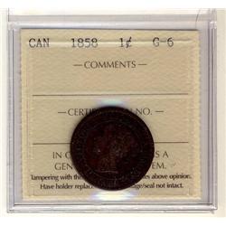 1858 1¢ ICCS G-6