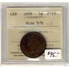 Image 1 : 1859 1¢ Wide 9/8 ICCS F-15