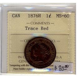 1876H  1¢  ICCS MS-60