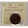 Image 1 : 1882H Obv 1  1¢ ICCS AU55 Corr