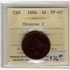 Image 1 : 1884  Obv 2  1¢  ICCS EF45  