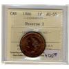 Image 1 : 1886 Obv 2  1¢ ICCS AU55  