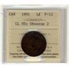 Image 1 : 1891 1¢ SDLL Obv 2  ICCS F-12