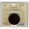 Image 1 : 1891 LL LD Obv 2 1¢ ICCS VF30