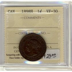 1898H  1¢ ICCS VF30