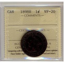 1898H 1c ICCS VF-20