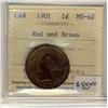 Image 1 : 1901   1¢  ICCS MS62 RB