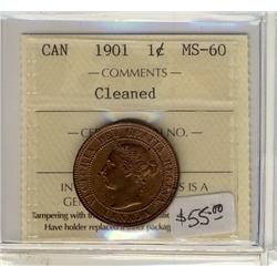 1901  1¢  ICCS MS60 Cln