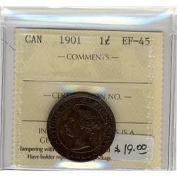 1901  1¢ ICCS EF45 