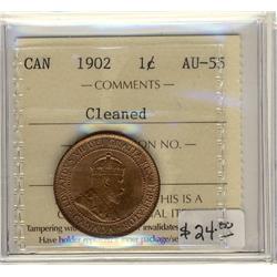 1902  1¢ ICCS AU55 Cln