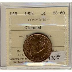 1902  1¢ ICCS MS60 Cln