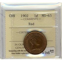 1902  1¢ ICCS MS63 Red 