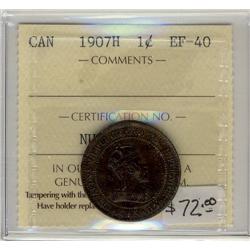 1907H 1¢  ICCS EF40