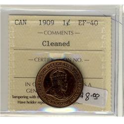 1909 1¢ ICCS EF40 Cln