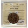Image 1 : 1912  1¢ ICCS MS60 Trace Red