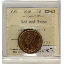 1916  1¢ ICCS MS63 RB  