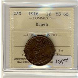 1916 1¢ ICCS MS60