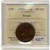 Image 1 : 1916 1¢ ICCS MS60