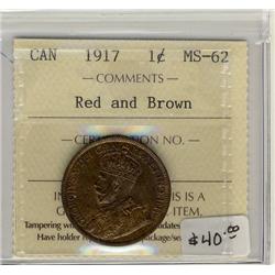 1917 1¢  ICCS MS62 RB 