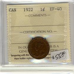 1922  1¢ ICCS EF40