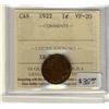 Image 1 : 1922 1¢ ICCS VF20