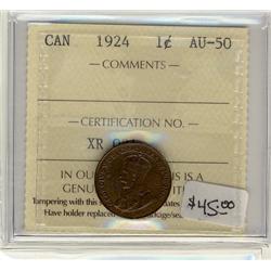 1924   1¢ ICCS AU50