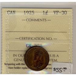 1925  1¢ ICCS VF30