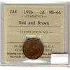 Image 1 : 1926 1¢ ICCS MS64RB.  Key date coin with superb eye appeal.