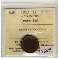 1928  1¢ ICCS MS62 