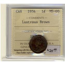 1934  1¢  ICCS MS60