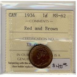 1934  1¢ ICCS MS62 RB