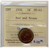 Image 1 : 1934  1¢ ICCS MS62 RB