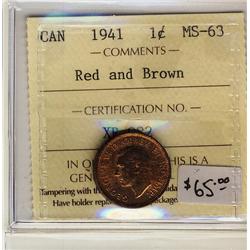 1941  1¢ ICCS MS63 RB