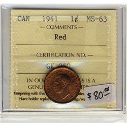 1941  1¢ ICCS MS63 Red