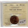 Image 1 : 1943 1¢ ICCS MS62 RB