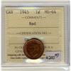 Image 1 : 1945 1¢ ICCS MS64 Red