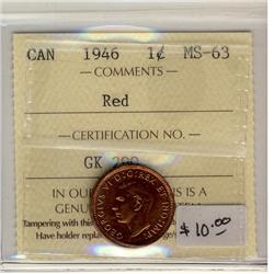 1946 1¢ ICCS MS63 Red