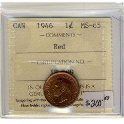1946 1¢ ICCS MS65 Red