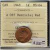 Image 1 : 1948  1¢ A Off Denticle  ICCS MS64 Red.