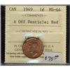 Image 1 : 1949  1¢ A Off Denticle ICCS MS64 Red