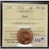 Image 1 : 1952 1¢ ICCS MS64 Red
