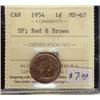 Image 1 : 1954  1¢  SF  ICCS MS63 RB. 