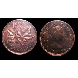 1954 NSF 1¢ ICCS PL-65  PQ+ Full Red.  Wow! An amazing "Eliz