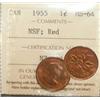 Image 1 : 1955 NSF 1¢ ICCS MS64 Red, tied for finest graded. Extremely