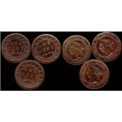 Lot of 3 Victoria Large cents.  Includes  1899, 1891 LDLL, 1